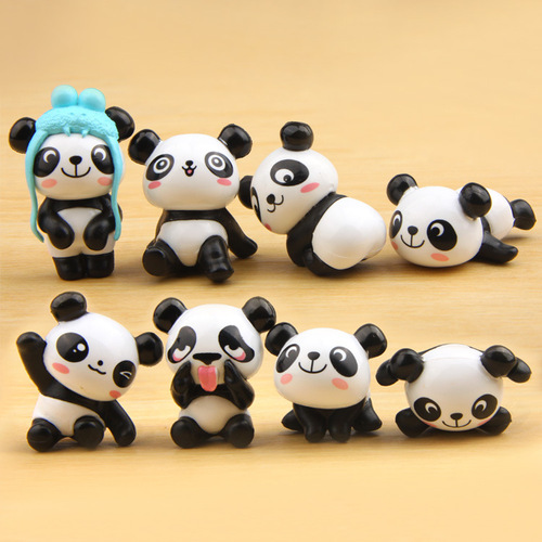 Japanese groceries 8 playful versions of pandas, Korean cartoon figures, creative and versatile gardening micro-landscape landscaping dolls