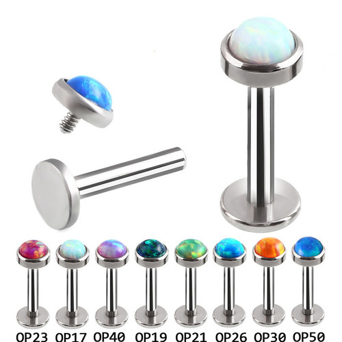 Amazon cross-border supply Opal earrings, lip nails, internal threads, Opal stainless steel ear bone nails, piercing popular accessories