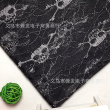 网纱蕾丝双色骷髅头网布服装面料工艺品万圣节圣诞布料网孔