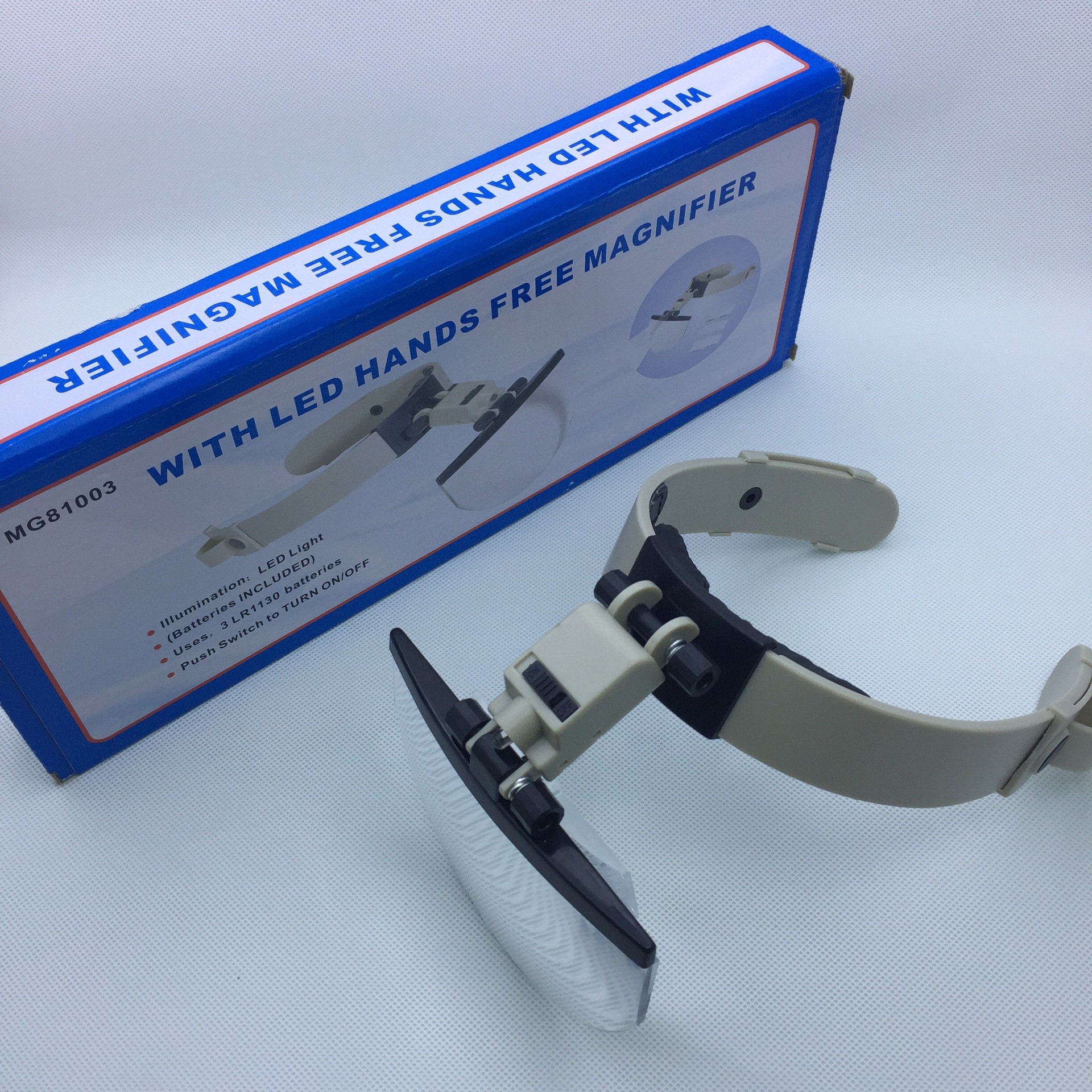 带LED灯头盔 头戴式放大镜 多镜片 MG81003 工业工厂电子维修检查