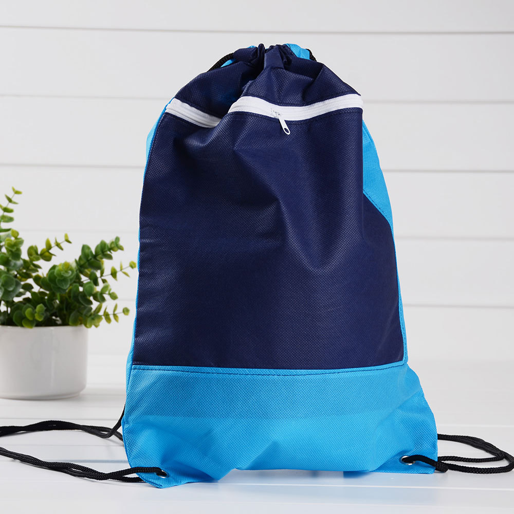 厂家无纺布袋手提束口袋拉链背带包打孔拉绳袋收纳袋空白束口袋