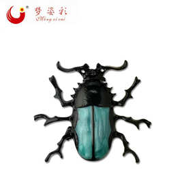 跨境货源欧美謿合金昆虫胸针时尚甲虫别针扣针天牛胸针定制