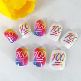 穿戴甲片高级感秋季指甲片  背胶款美甲贴片 地摊可爱24片假指甲