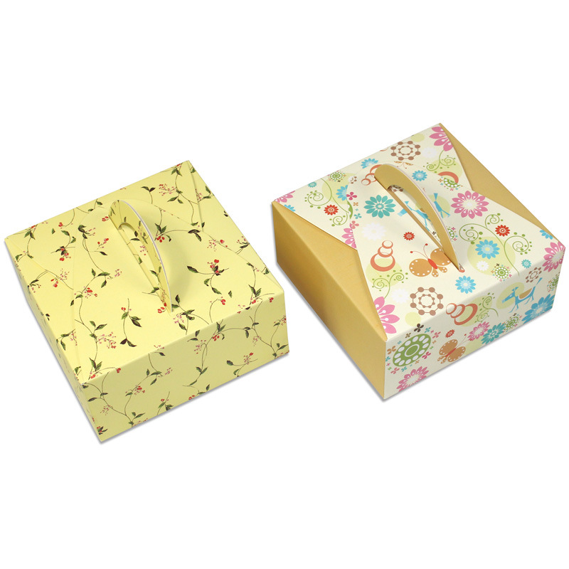 Flor de primavera Otoño Luna embalaje para hornear 4 tabletas 63-80g caja de pastel de Luna portátil caja de pastelería occidental Caja de galletas 10 piezas