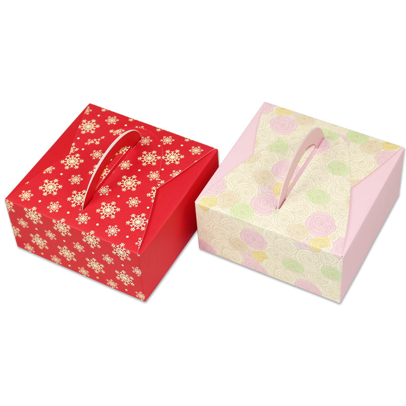 Flor de primavera Otoño Luna embalaje para hornear 4 tabletas 63-80g caja de pastel de Luna portátil caja de pastelería occidental Caja de galletas 10 piezas