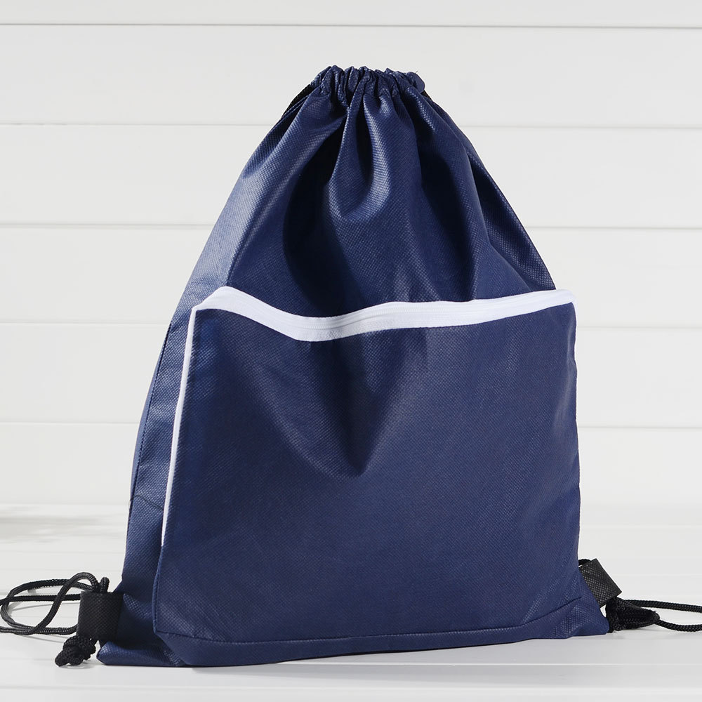抽绳袋束口袋涤纶布束口袋双肩包抽绳包无纺布拉链收口双肩背包