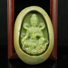 夜光石 观音手把件 荧光石萤石 宝石工艺品批发