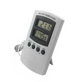 室内电子温度湿度计 家用温室冰箱温度计 双温数显记忆温度计带线