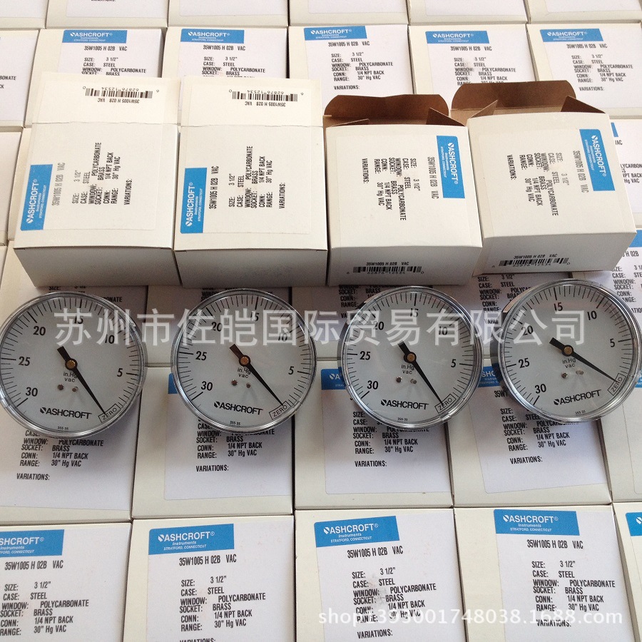 美国雅斯科ASHCROFT品牌35W1005型号原装压力表 通过CEULCSA认证