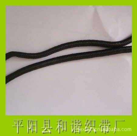 供应4mm黑色手提绳  PP包芯绳  纸袋绳子