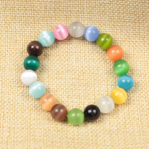 Cat's Eye Bracelet Wholesale Cat's Eye Single Loop Bracelet Paojianghu Jade Stall Colored Cat's Eye 1.8 2.0