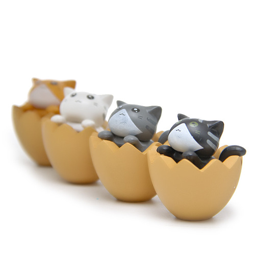 Cute cat in eggshell hand-made diy micro-landscape gardening doll creative hand-made doll