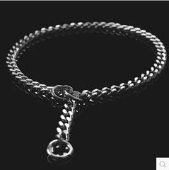 Dog Harness Pet Collar Neck Collar Stainless Steel Flat Four Sides Iron Chain Leash Dog Neck Collar Dog Collar