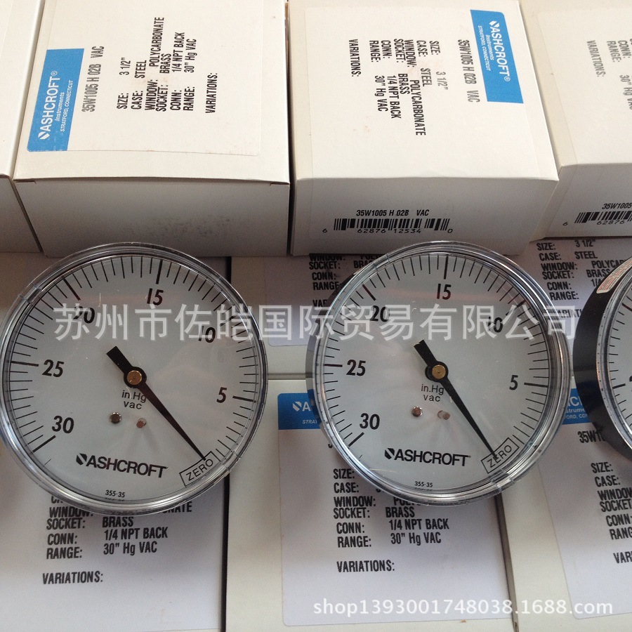 供应雅斯科ASHCROFT品牌耐用35W1005型号原装压力表