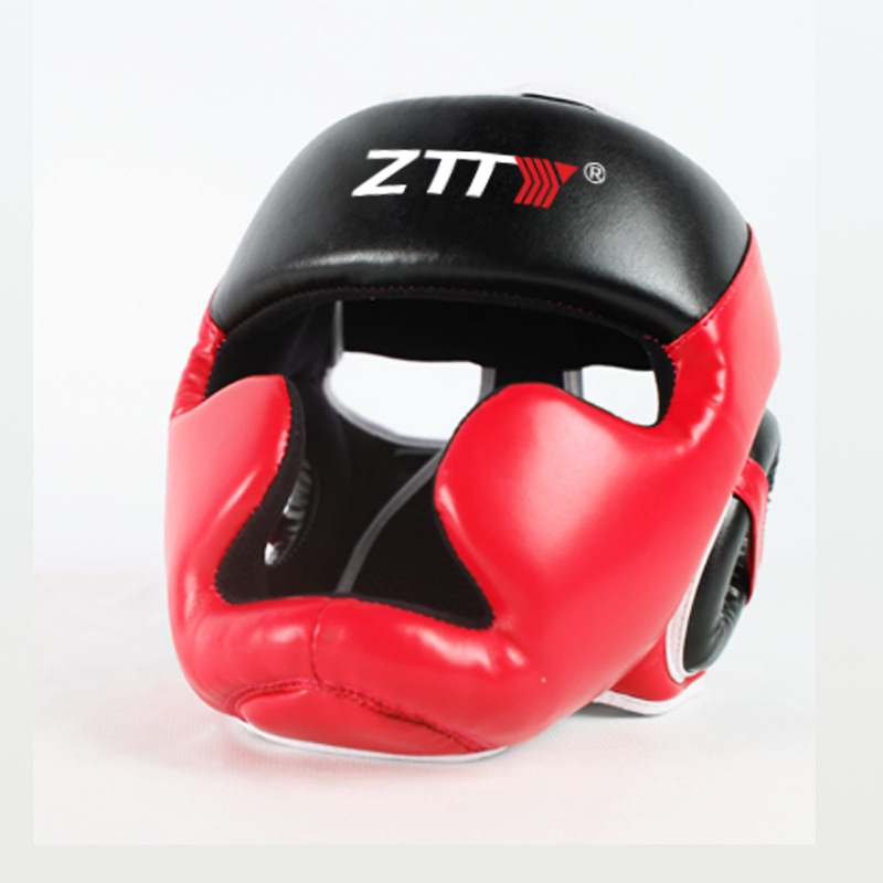 ZTTY casco de boxeo PU protector de cabeza de boxeo profesional Muay Thai equipo de protección de cabeza de lucha protector de cabeza Sanda de absorción de impactos reforzado