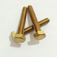 M12系列H62铜六角螺栓,纯黄铜外六角螺丝,熟铜酸洗六角螺丝,GB30