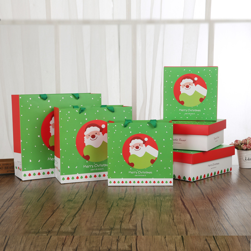 圣诞节礼品袋平安夜手提袋子纸袋批发S887中号韩版圣诞礼物袋批发