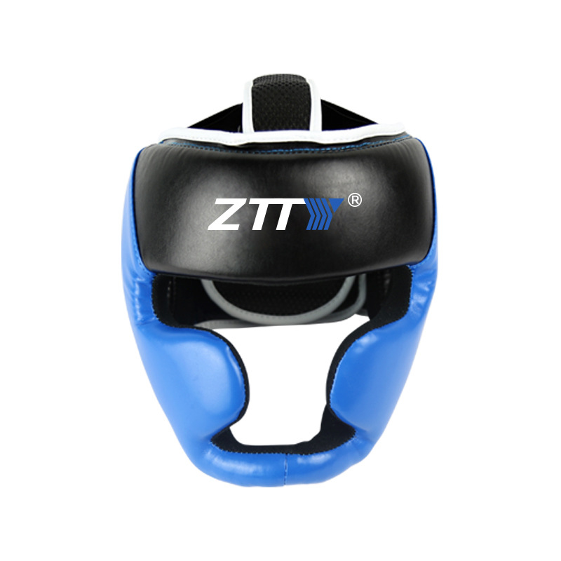 ZTTY casco de boxeo PU protector de cabeza de boxeo profesional Muay Thai equipo de protección de cabeza de lucha protector de cabeza Sanda de absorción de impactos reforzado