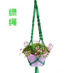 亞馬遜手工麻繩吊式花盆支架花盆網兜 園藝綠化跨境吊兜懸掛花盆
