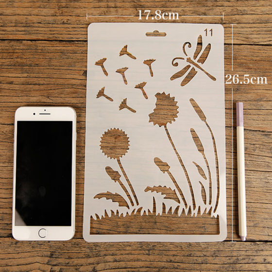 Factory direct theme lace ruler diy photo album material painting hollow template hand account accessories decoration tools