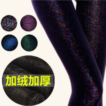秋冬高密锦纶炫彩亮丝一体打底裤加绒加厚可外穿踩脚保暖紧身