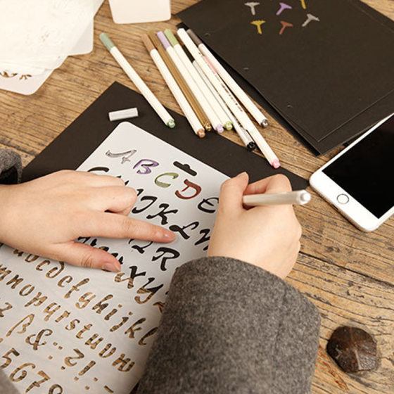 Factory direct theme lace ruler diy photo album material painting hollow template hand account accessories decoration tools