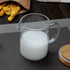 Bringing bamboo cover scale cup heat -resistant glass measuring cup Children's milk cup microwave furnace water cup transparent can open fire