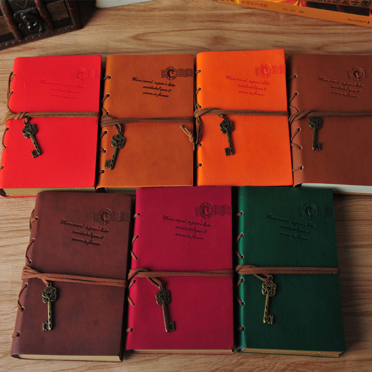 Metal de negocios Correa engrosada Kraft papel creativo imitación cuero simple presión logo impreso retro cuaderno