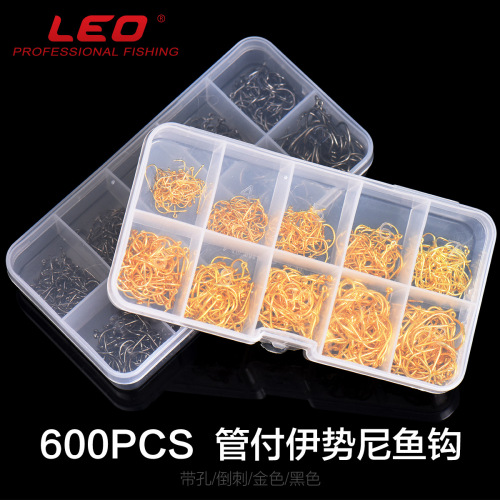 27072 [Black gold boxed tube with Iseni mixed package] 3#-12#600PCS fishhook fishing needle with hole