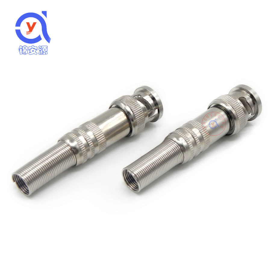 普通焊接BNC接头75-5/3视频线接头Q9监控摄像机连接头纯铜芯镀金