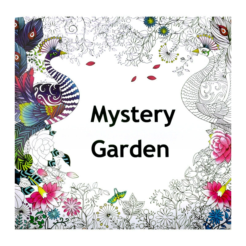 Stress Relief Coloring Book for Adults, English Version, 25×25 cm, 24 Pages (12 Sheets)