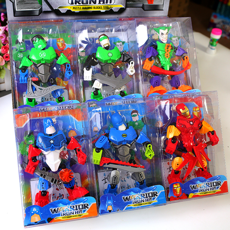 Cross-Border New Street Stall Hot Selling American Hero Series Toys Educational Science and Education Toys Building Blocks Toys Wholesale