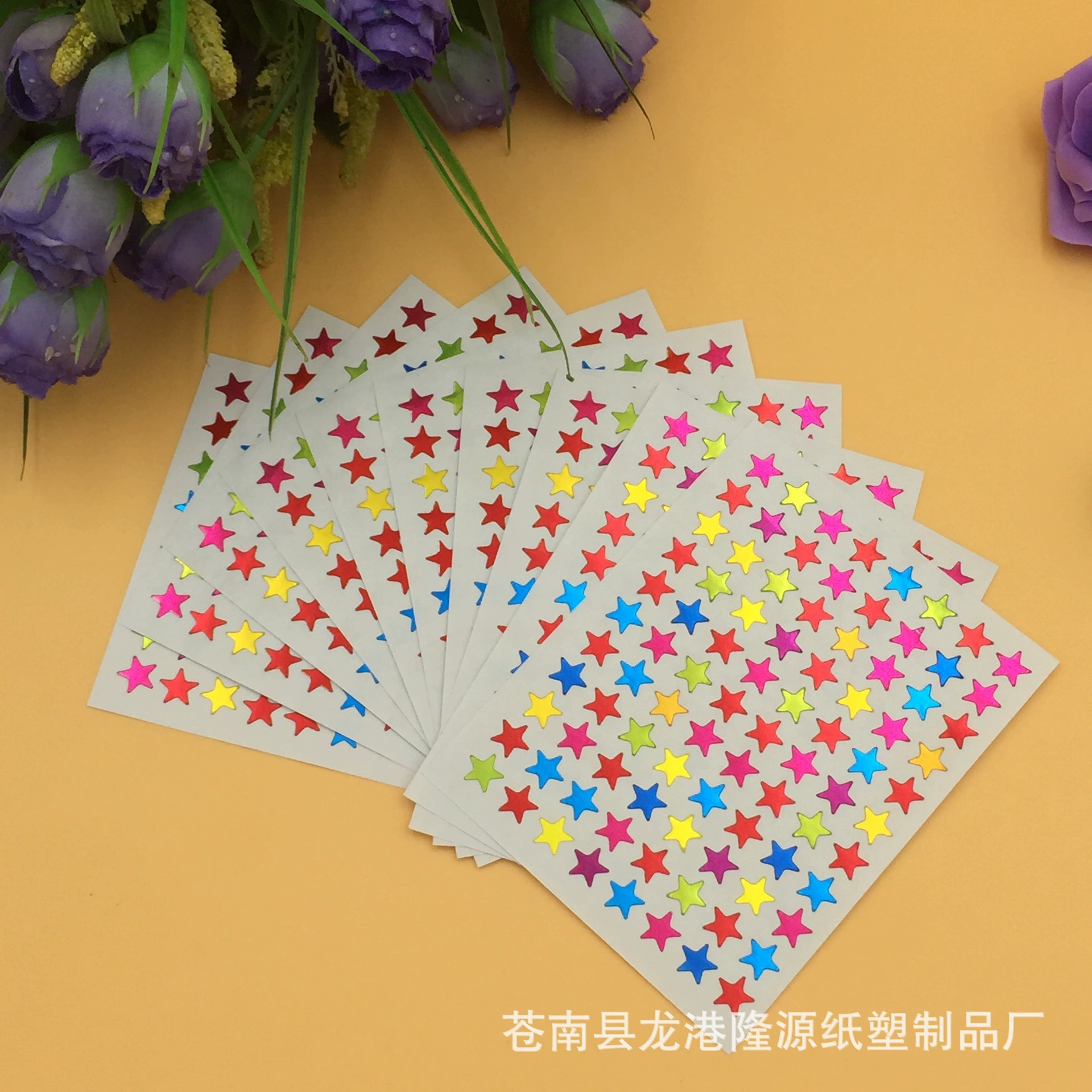 Прямые поставки с фабрики в наличии оптом горячее тиснение звездные наклейки красного цвета пятиконечная звезда канцелярские товары детские награды наклейки