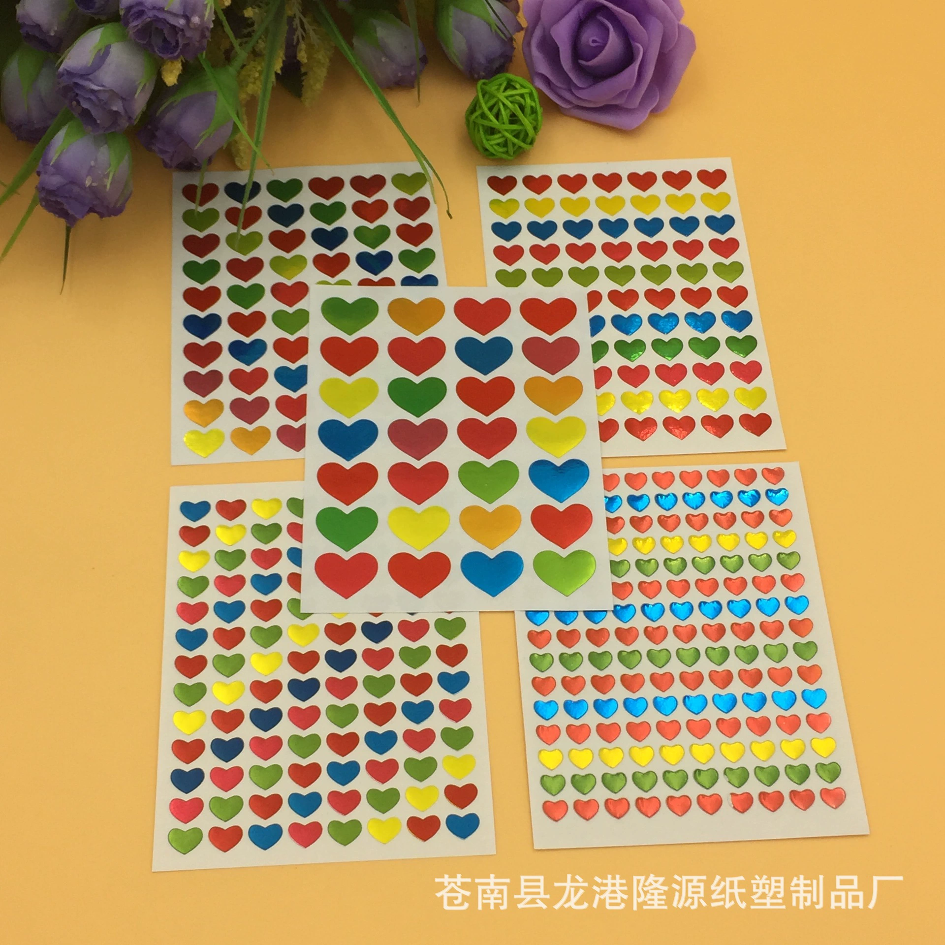 Фабрика хит продаж позолоченные наклейки мультяшный цвет красный маленькая любовь канцелярские товары детские награды наклейки