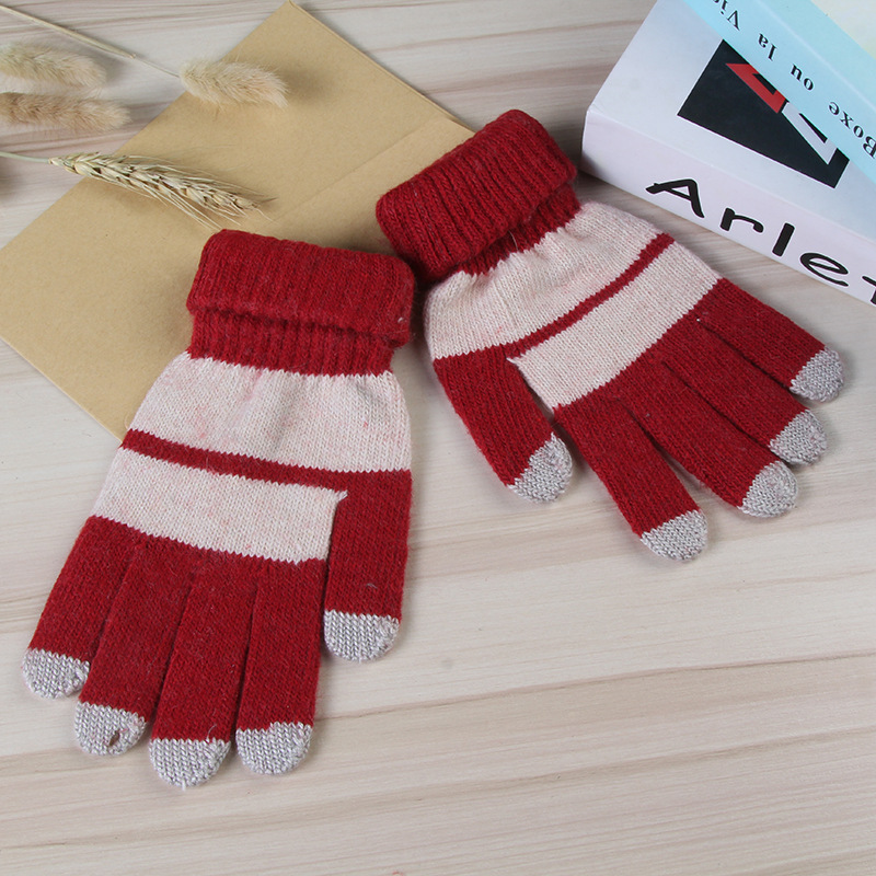 Shunzun spot tejido cálido guantes de pantalla táctil imitación piel de conejo lana guantes de pantalla táctil de cinco dedos fabricantes pantalla táctil pantalla táctil