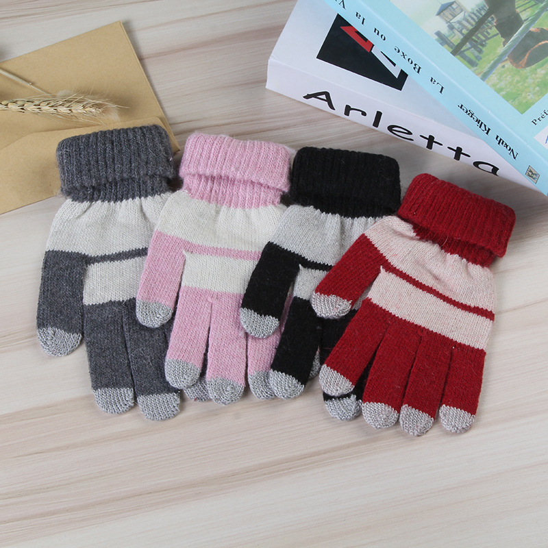 Shunzun spot tejido cálido guantes de pantalla táctil imitación piel de conejo lana guantes de pantalla táctil de cinco dedos fabricantes pantalla táctil pantalla táctil