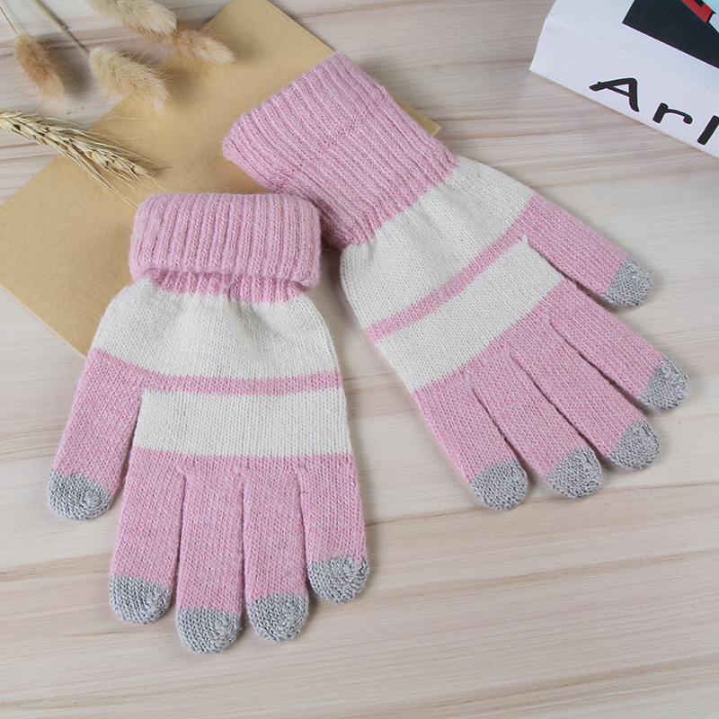 Shunzun spot tejido cálido guantes de pantalla táctil imitación piel de conejo lana guantes de pantalla táctil de cinco dedos fabricantes pantalla táctil pantalla táctil
