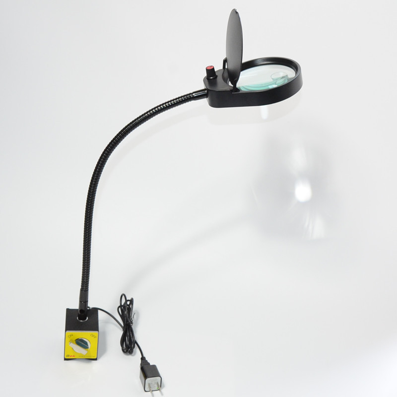 PDOK子母镜片10倍3倍维修放大镜带灯 磁力座金属软管放大镜PD-6S