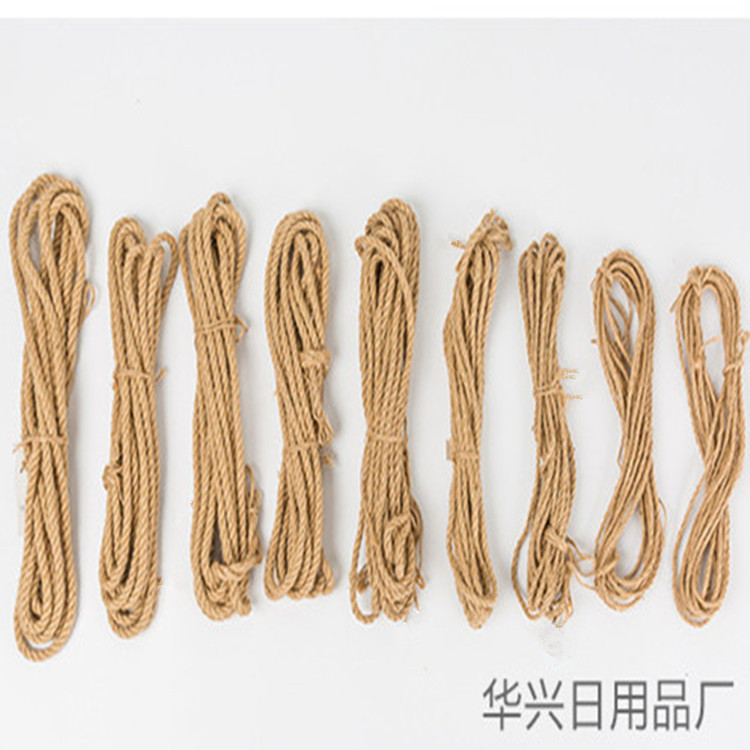 Retro hecho a mano yute color cuerda de cáñamo bricolaje decoración iluminación cuerda de cáñamo pequeño rollo al por mayor foto etiqueta de la pared completa