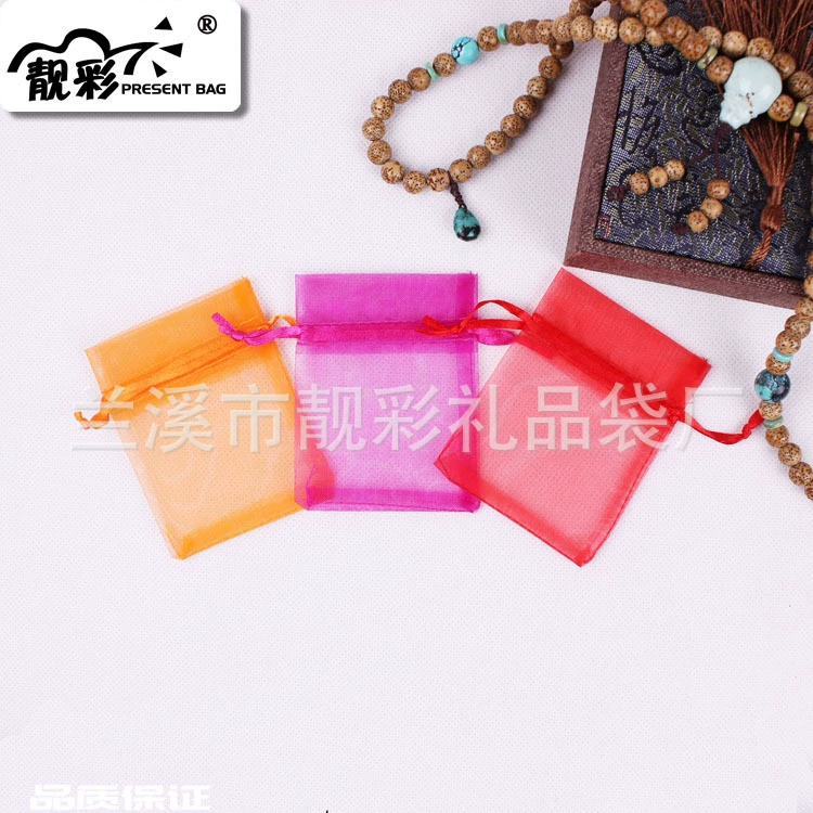 Производство и продажа органза сетка сумка черный ювелирные изделия Подарочная упаковка сумка Размер 7x9 многоцветный Опционный