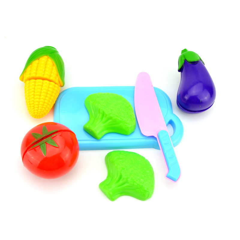 Children's Play House cut fruit 6-piece set Girls Kitchen cooking simulation vegetables cut fun toy set Wholesale
