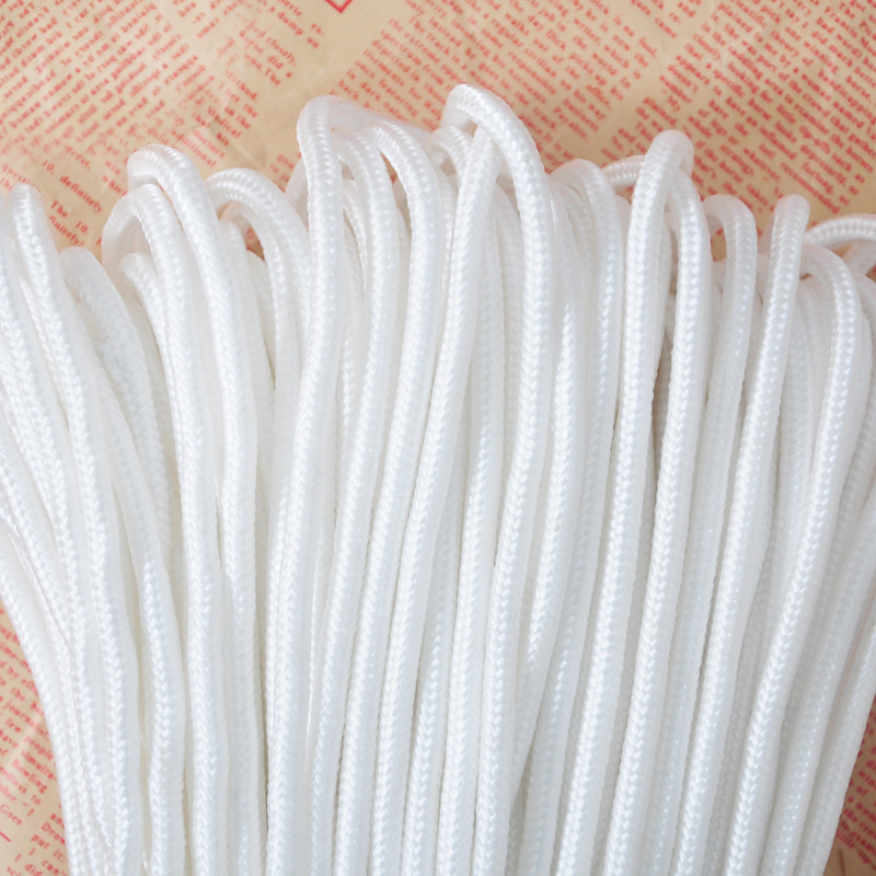 White Nylon Core-Spun Rope 2-22mm Factory Direct Sales Clothesline Tent Rope Truck Binding Rope Wear-Resistant Braided Rope White Nylon Core-Spun Rope 2-22mm Factory Direct Sales Clothesline Tent Rope Truck Binding Rope Wear-Resistant Braided Rope