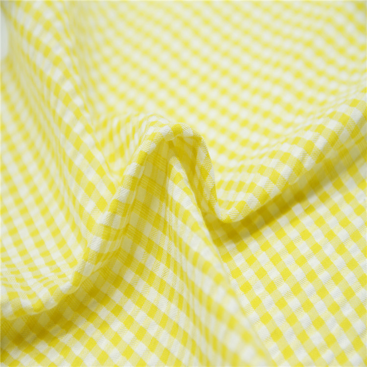 厂家直供 40s涤棉色织泡泡布 几何桌布台布沙发布针织面料 现货