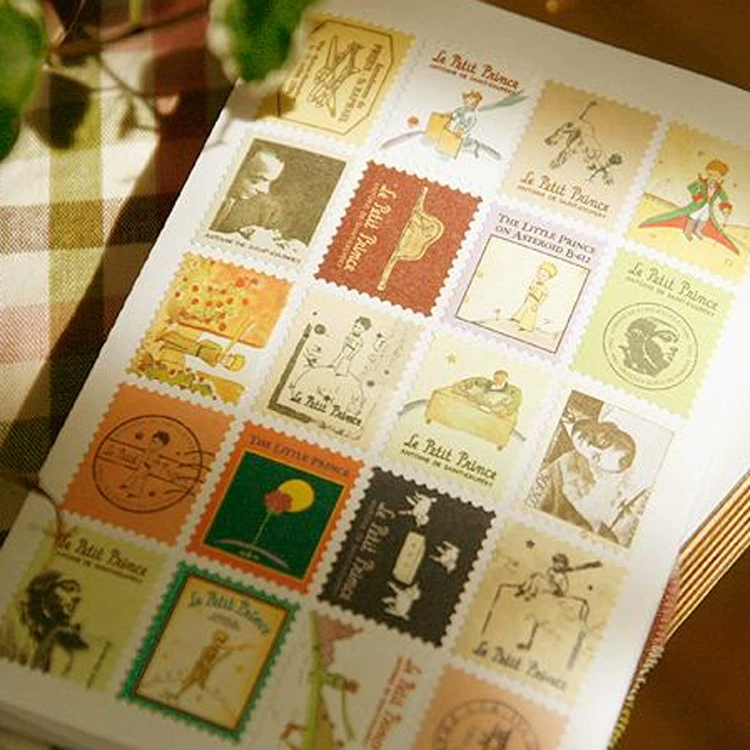 Sticker Postcards (OKEY TINA Little Prince) — 80 Pieces, Korean Vintage Stamp Theme