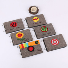 创意亚马逊DIY毛毡相册镂空纪念册儿童成长影集卡通相簿可定制