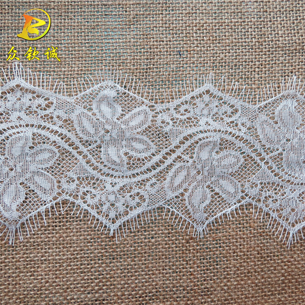 10cm蕾丝花边辅料睫毛针织花边婚纱锦纶蕾丝花边服装辅料