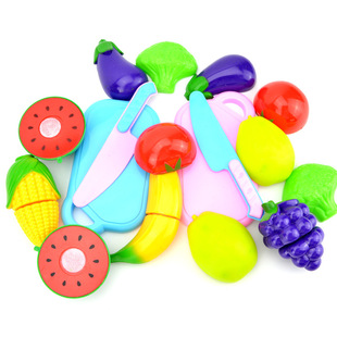 Cross-Border Children's Realistic Vegetable and Fruit Pretend Play Toy Set for Girls