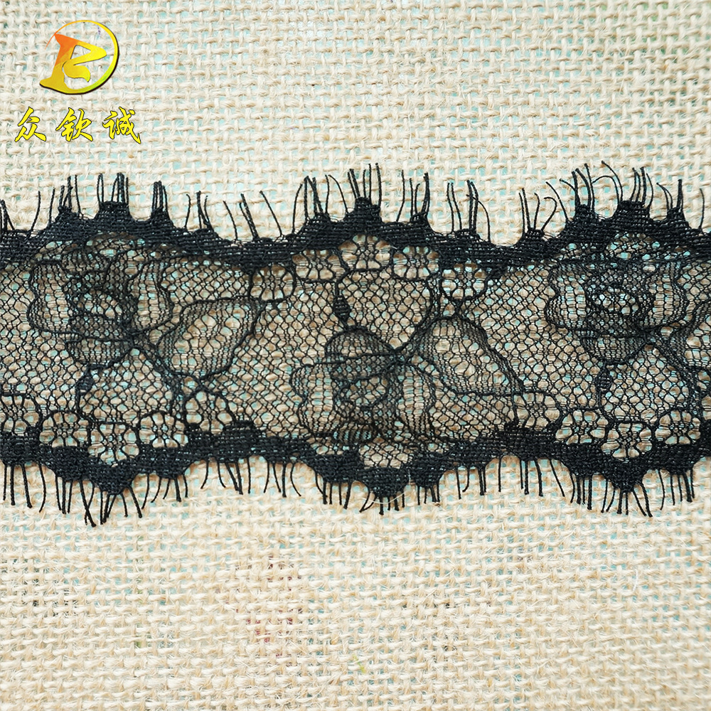 6.5cm经编克白现货蕾丝花边 眼睫毛裙边袖边配饰蕾丝 婚纱花边