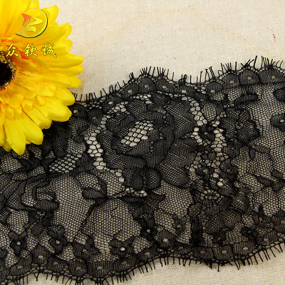 13cm 定位睫毛蕾丝花边 婚纱蕾丝面料 内衣镂空蕾丝花边