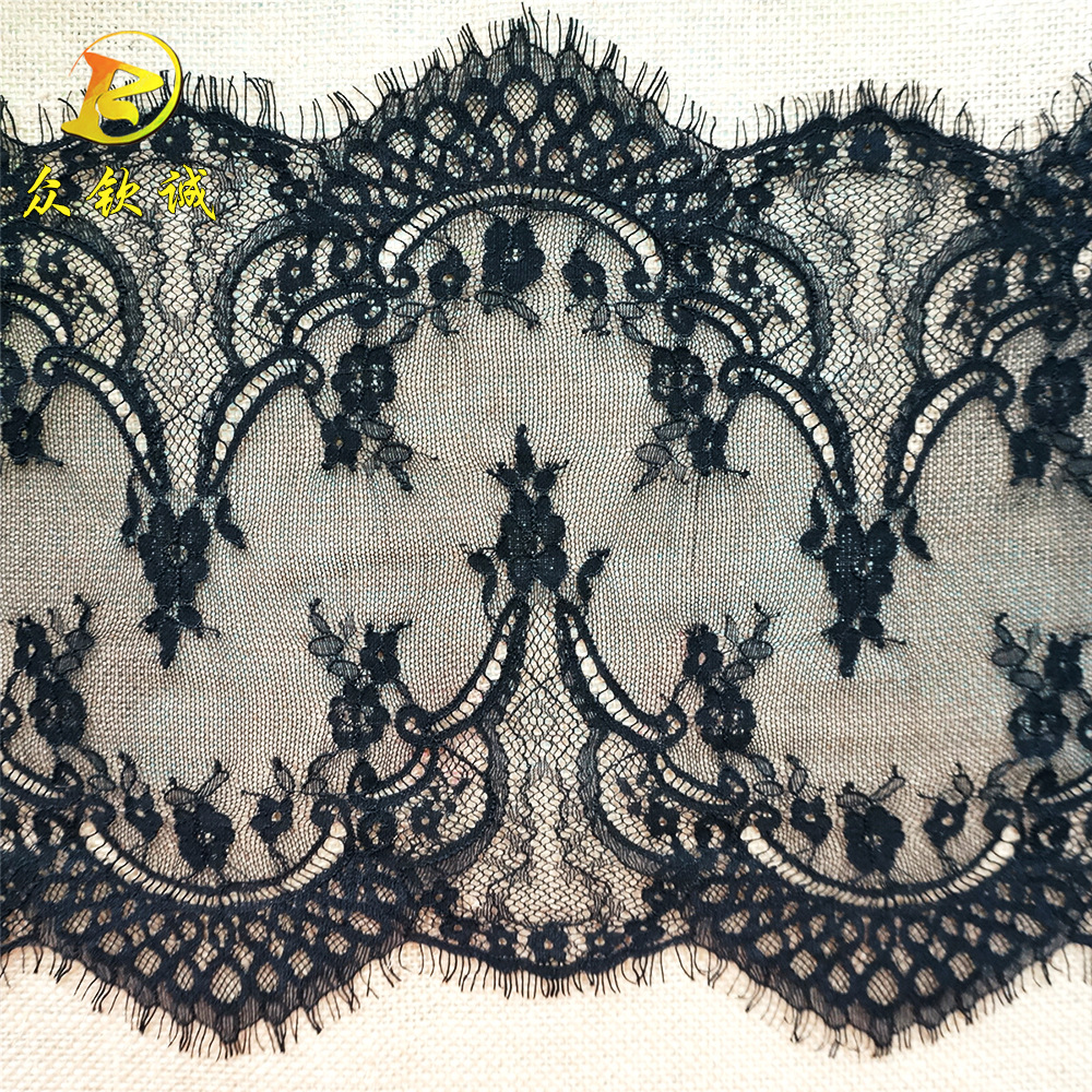 花边带婚纱蕾丝花边 绣品睫毛蕾丝花边 厂家现货蕾丝睫毛花边28cm